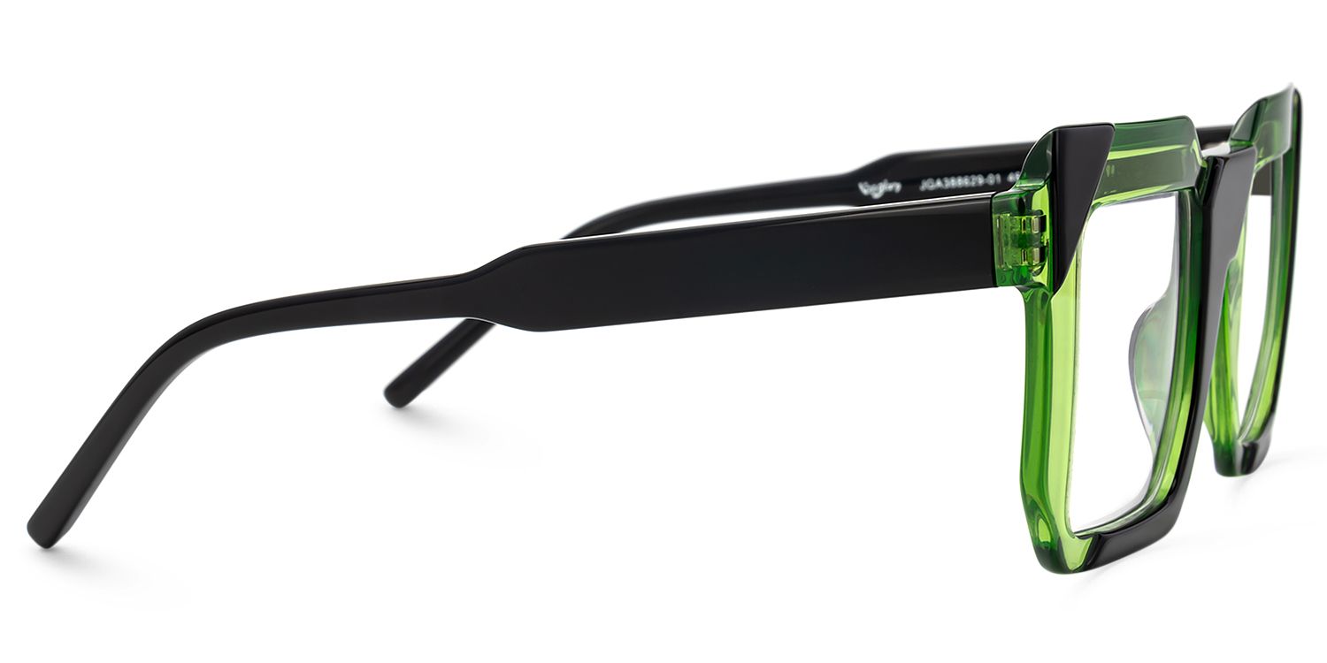 Madhav - Square Green/Black Eyeglasses | Vooglam 4
