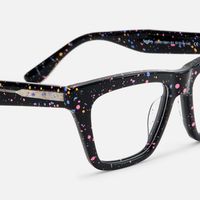 Drip - Rectangle Black Eyeglasses | Vooglam Design Details