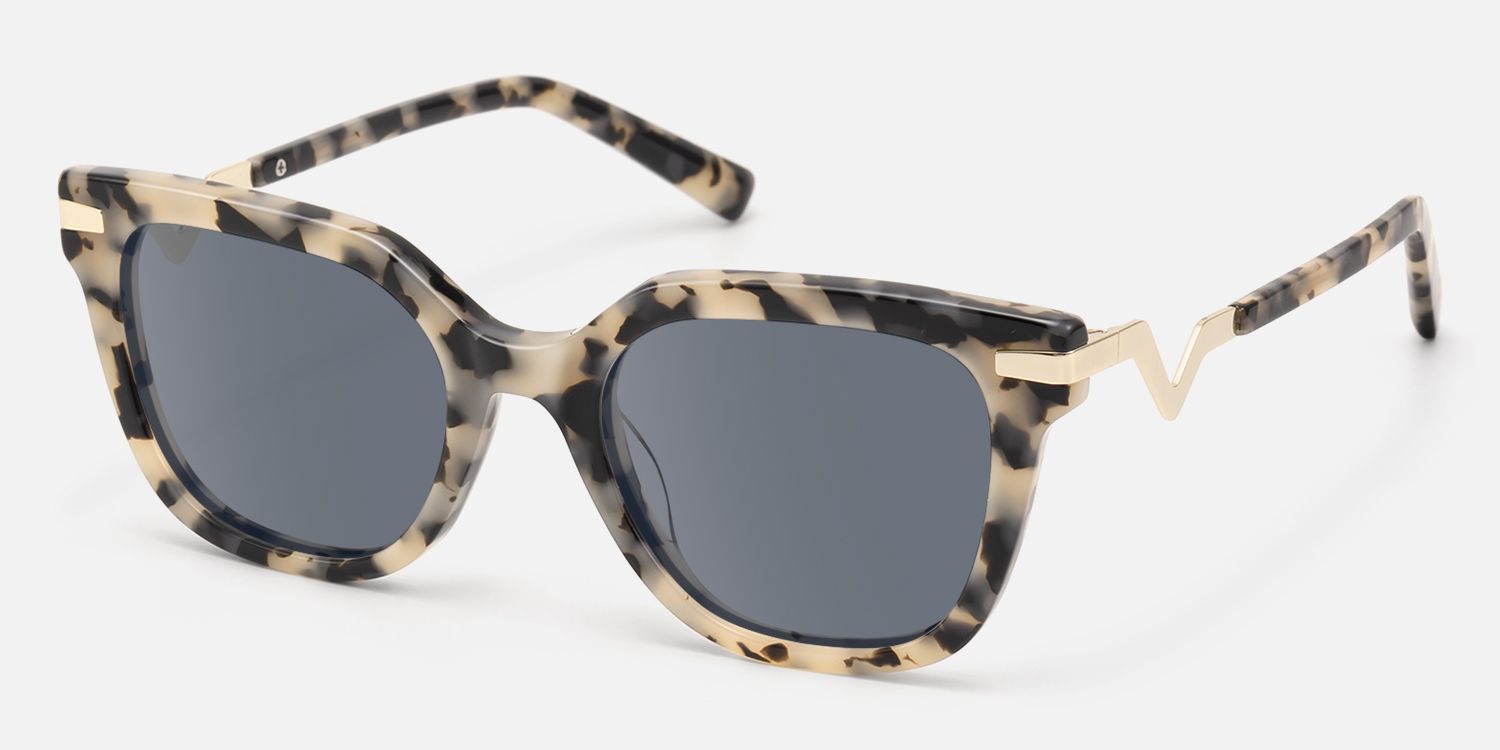Natala - Rectangle Tortoise Sunglasses by Vooglam - Front View