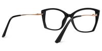 Edzia - Geometric Black Eyeglasses | Vooglam Side View