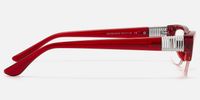 Kairo - Red Semi Rimless Acetate Glasses | Vooglam Side View