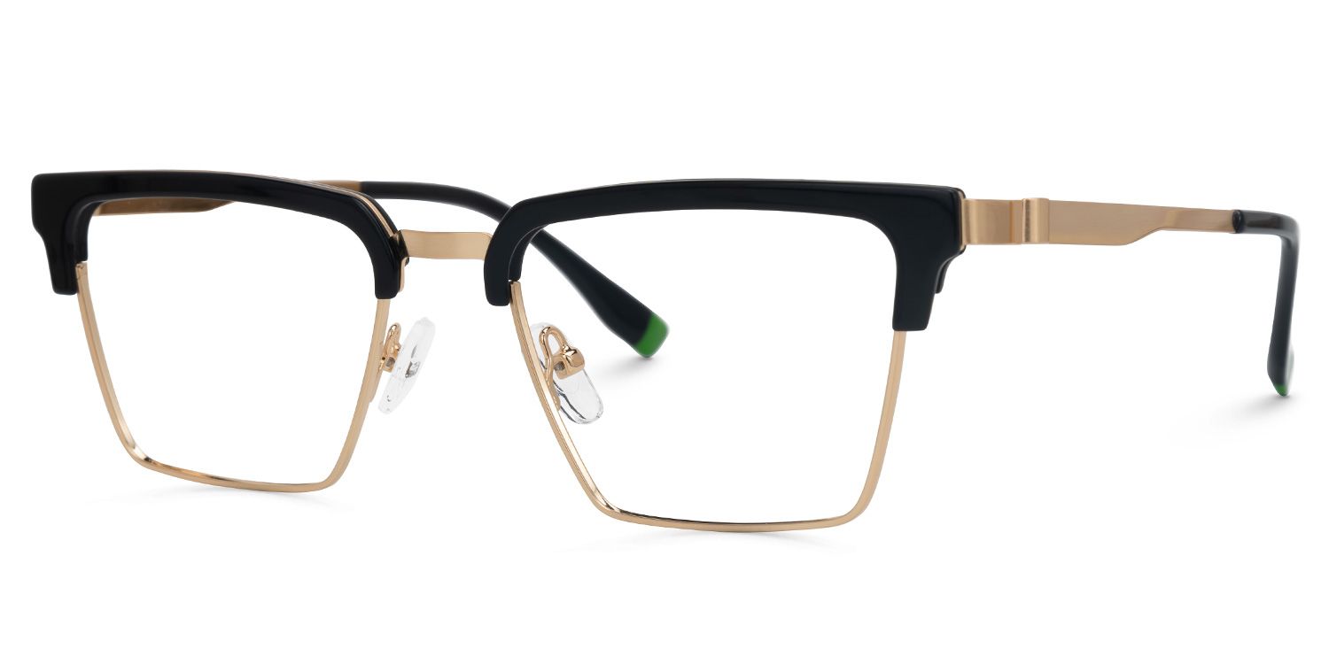 Eithne - Browline Black Eyeglasses by Vooglam - Front View