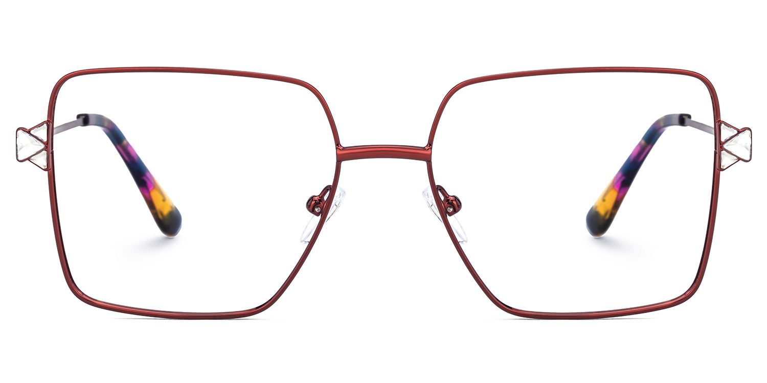 Fevziye - Square Red Eyeglasses product detail 2