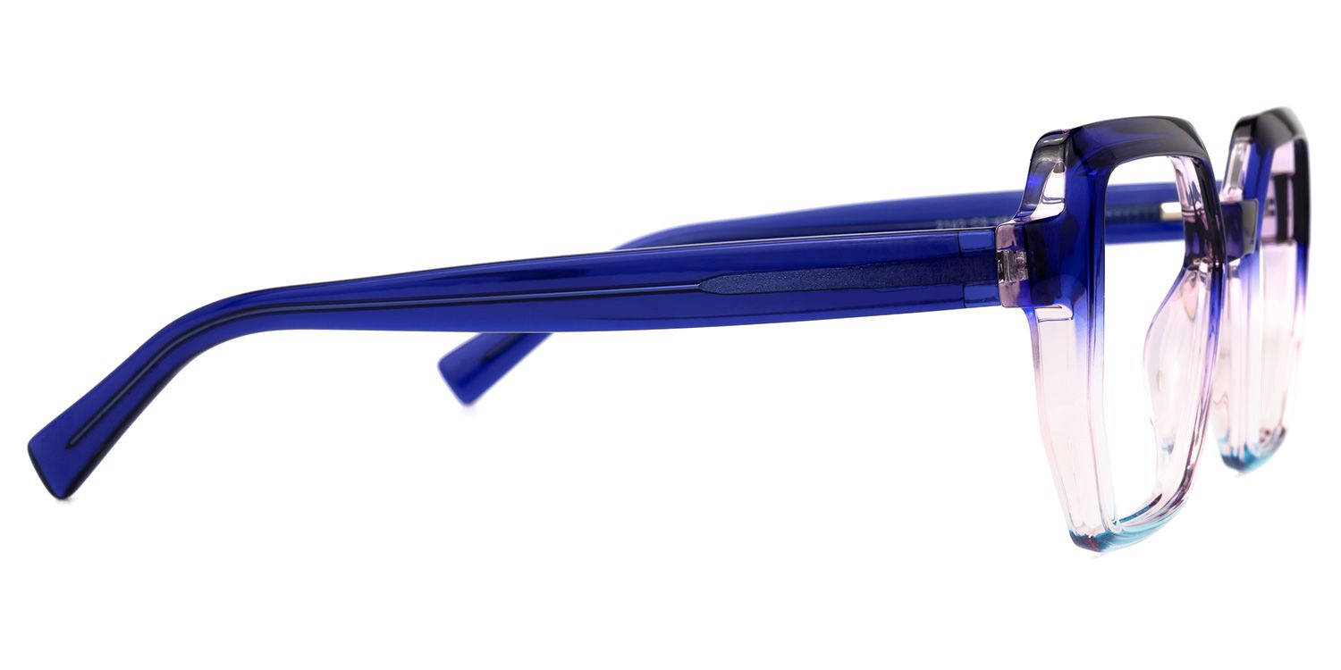 Junyin - Square Blue Eyeglasses | Vooglam 4