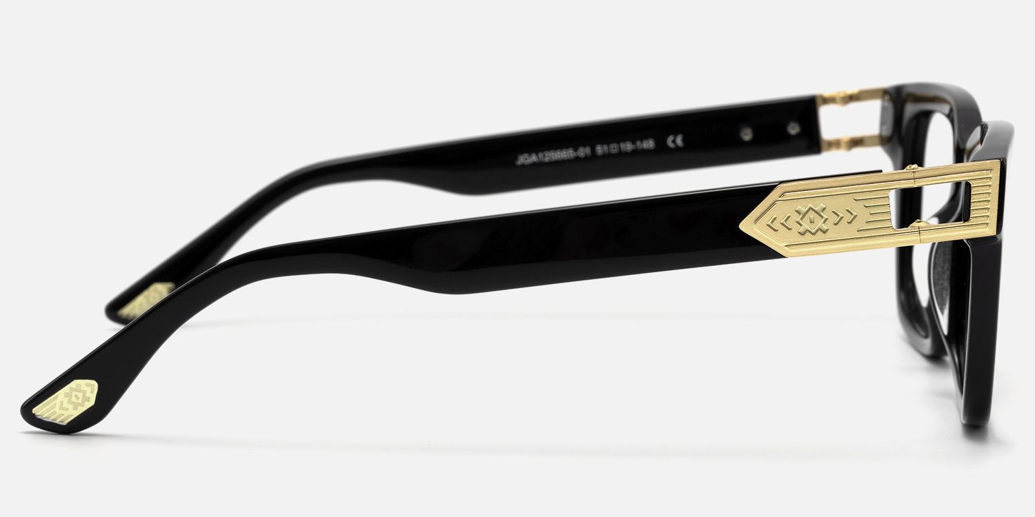 Legacy - Rectangle Black Eyeglasses | Vooglam Side View