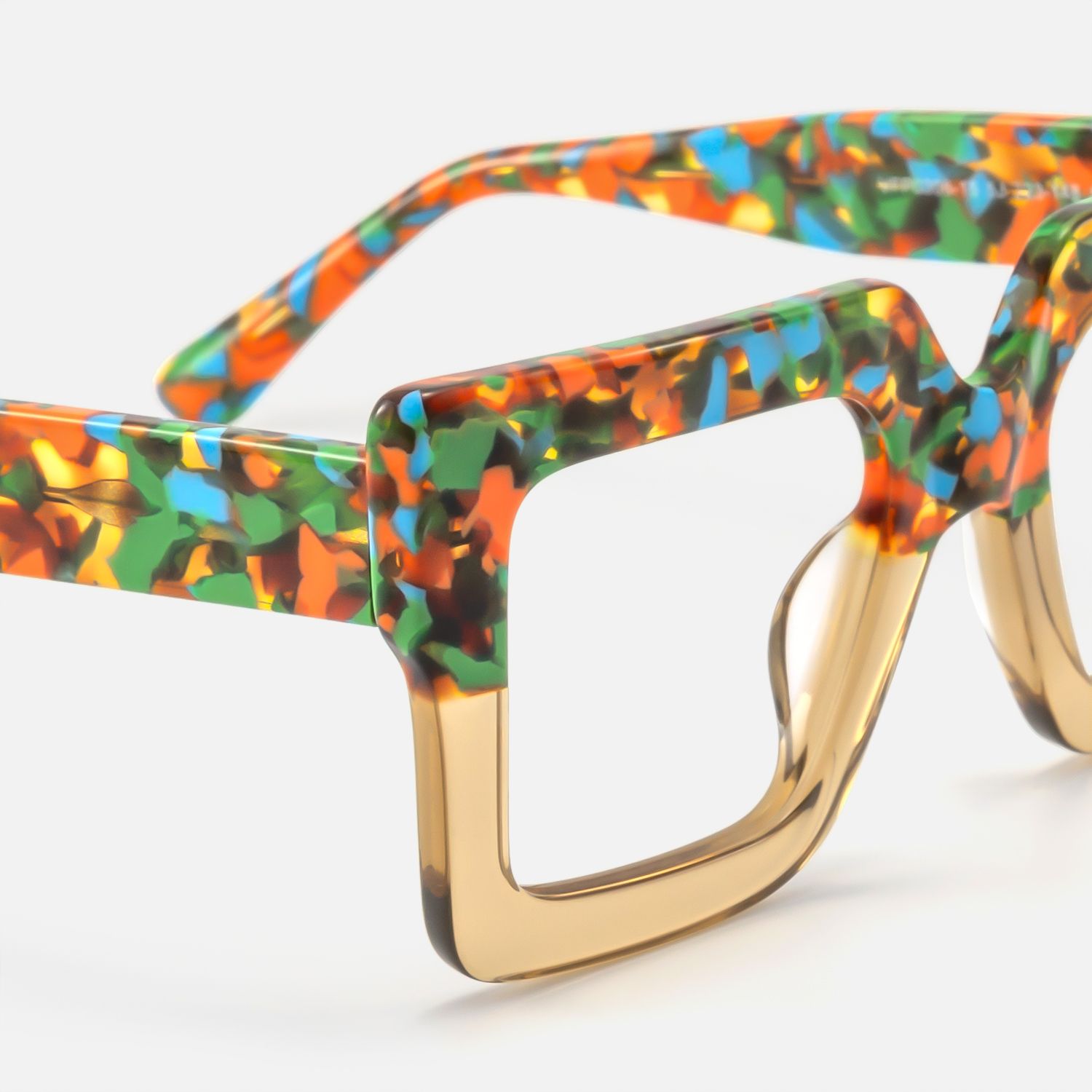 Charisse - Bold Multicolor Square Glasses Unique Design | Vooglam Design Details