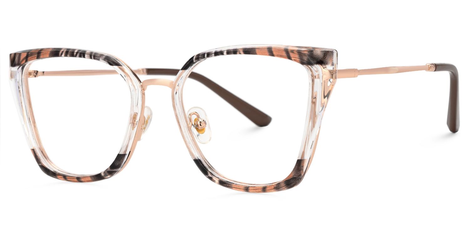 Ichigo - Rectangle Brown Eyeglasses | Vooglam Front View