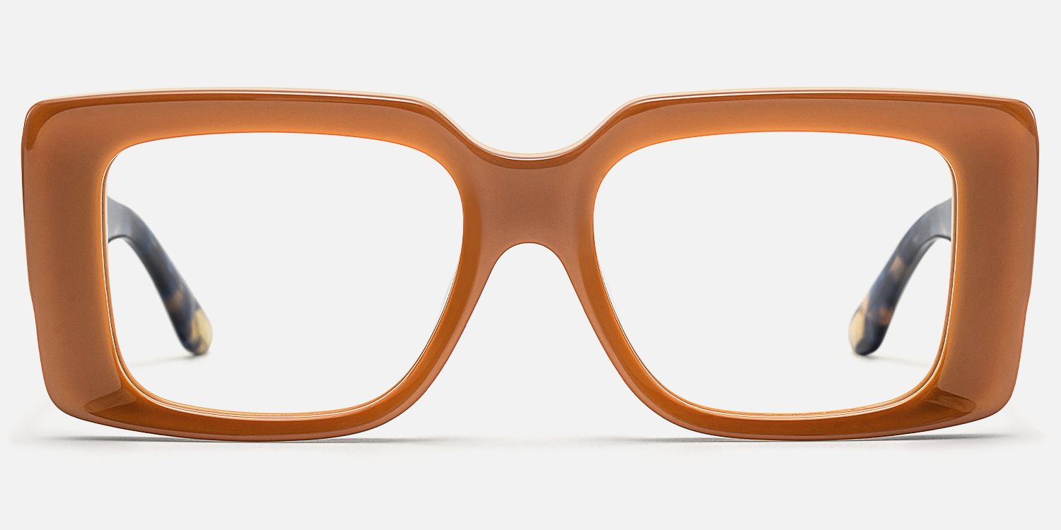 Kente - Rectangle Brown Eyeglasses | Vooglam Angle View