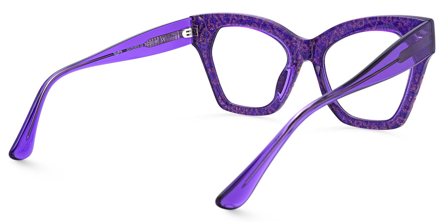 Stetson - Cat Eye Purple Eyeglasses | Vooglam Side View