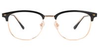 Farica - Browline Black/Gold Eyeglasses | Vooglam Angle View