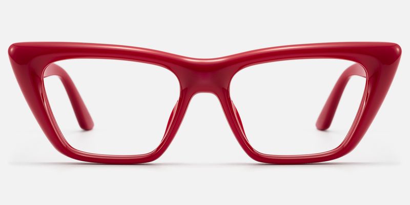 Meguro - Puffy Red TR90 Cat Eye Rx Glasses | Vooglam