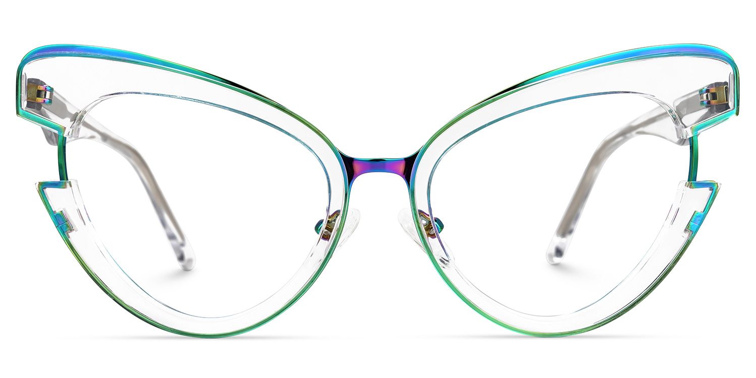 Jazzy - Cat Eye Crystal Eyeglasses by Vooglam - Angle View