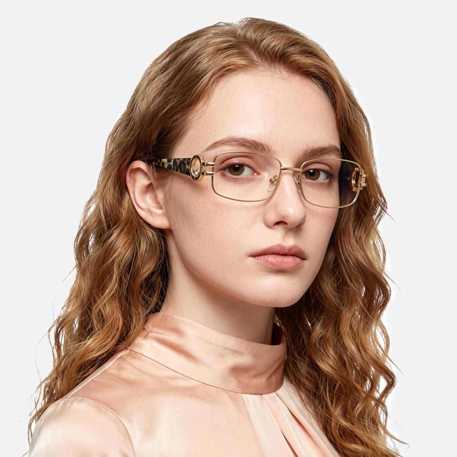 Explore the design story of Aurae - Rectangle Gold Eyeglasses | Vooglam