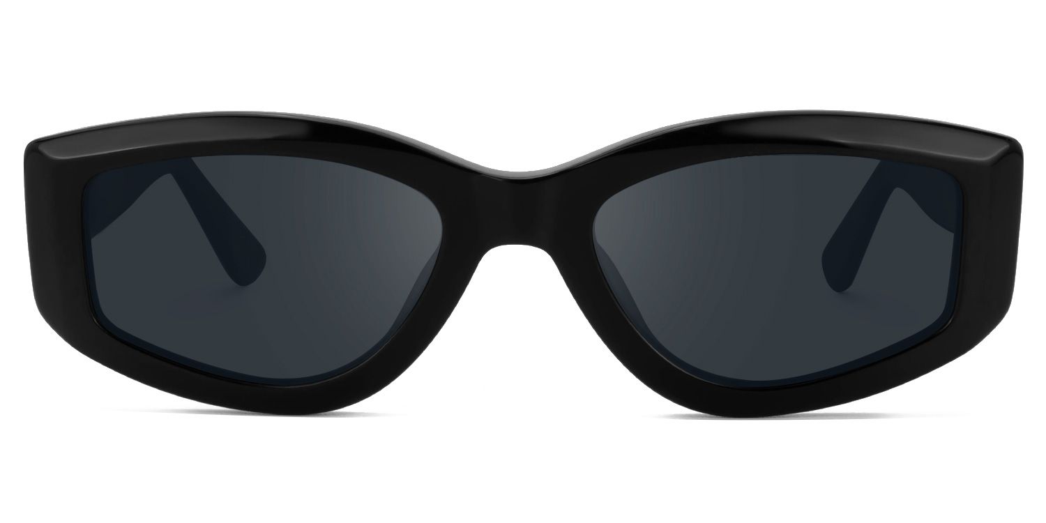 Elijah - Geometric Black Prescription Sunglasses | Vooglam Angle View