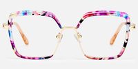Fiorella - Square Floral Eyeglasses | Vooglam Angle View
