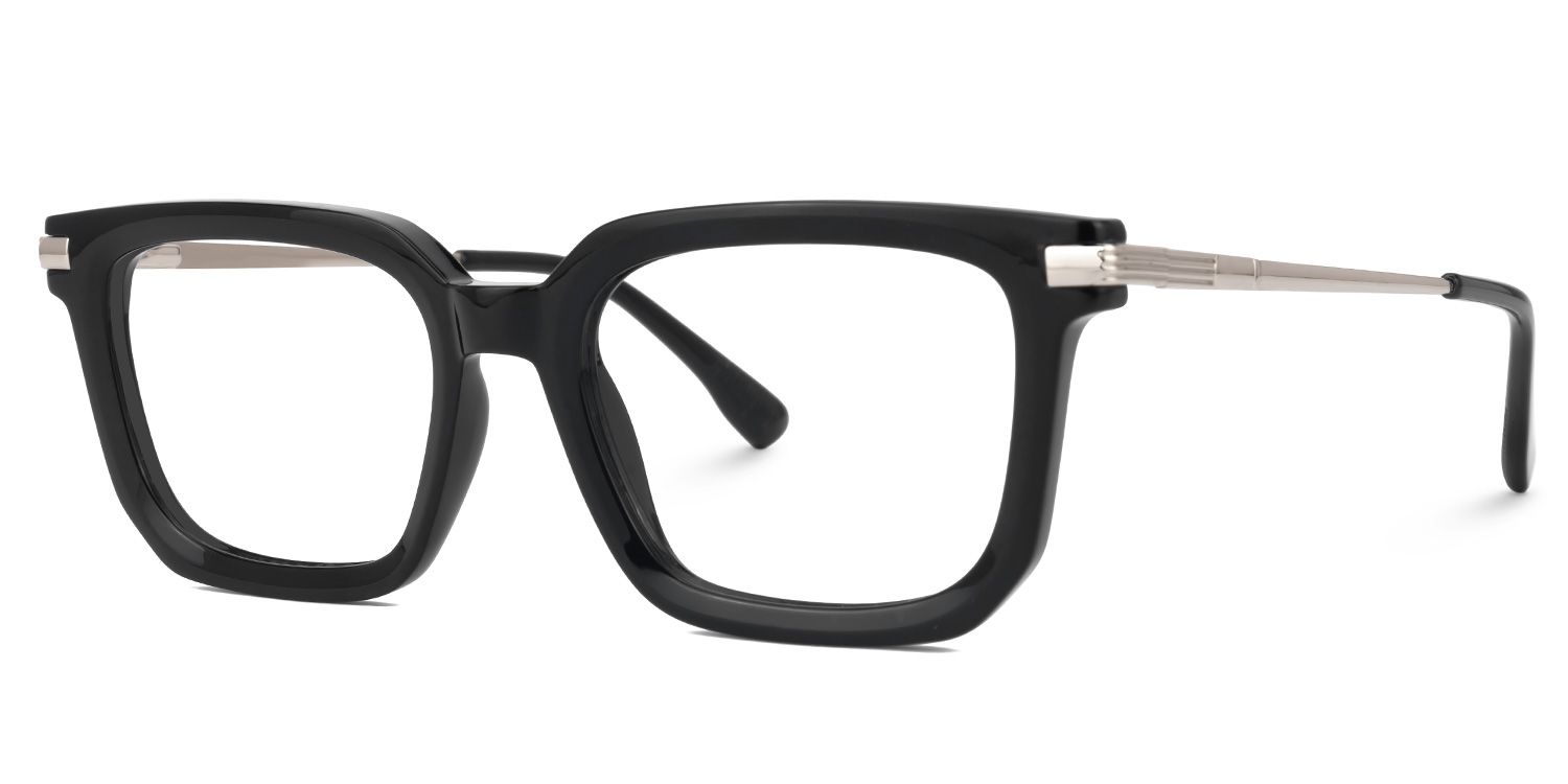 Denbeigh - Rectangle Black Eyeglasses | Vooglam Front View