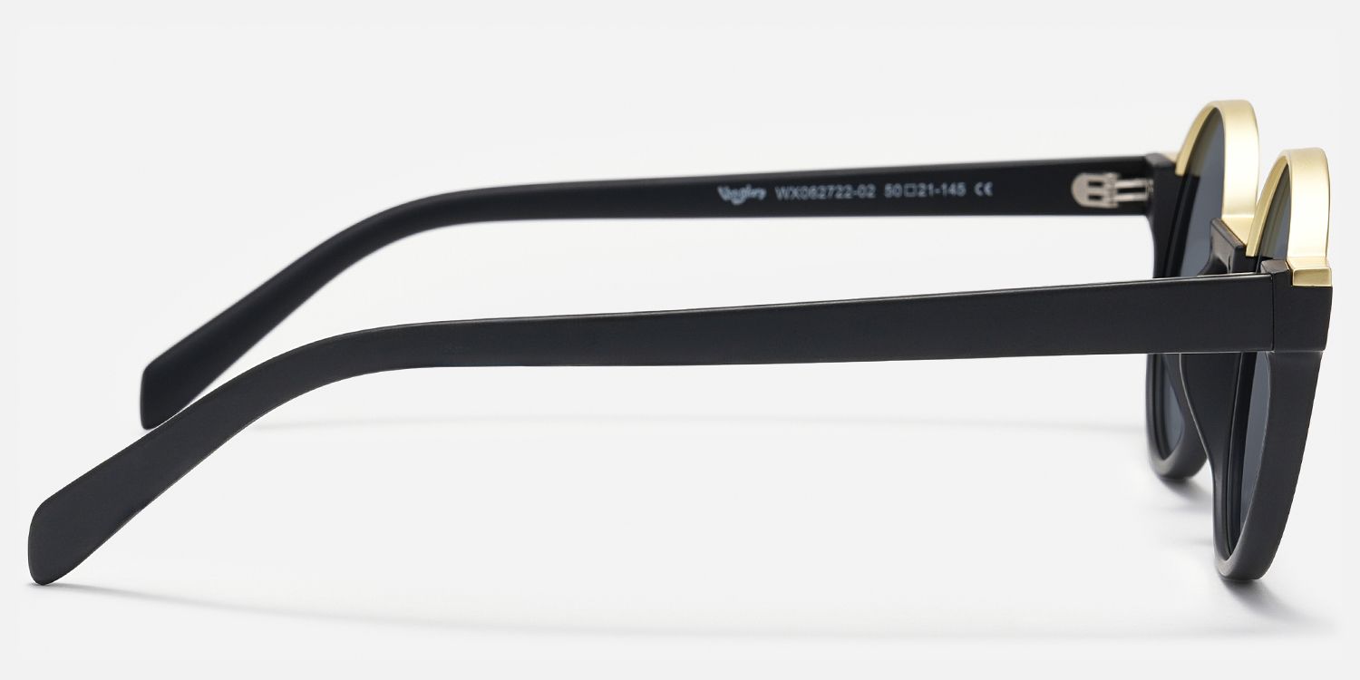 Latina - Black and Gold John Lennon Sunglasses | Vooglam Side View