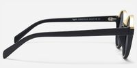 Latina - Retro Round Black & Gold Sunglasses | Vooglam Side View