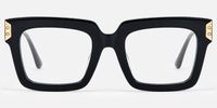 Daiane - Square Black Eyeglasses | Vooglam Angle View