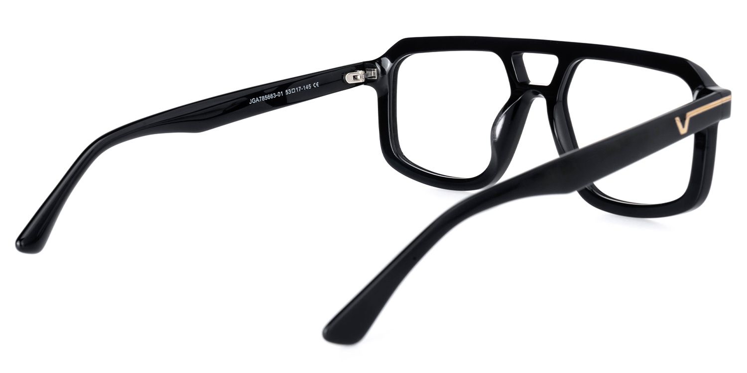 Eliyahu - Aviator Black Eyeglasses | Vooglam Side View