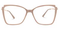 Edgardo - Geometric Brown Eyeglasses | Vooglam Angle View