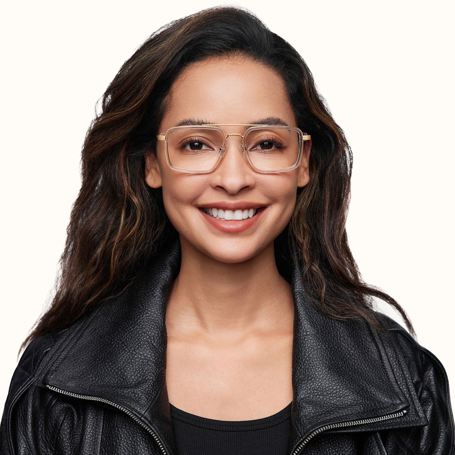 Navigator - Aviator Transparent Eyeglasses | Vooglam On Model 1