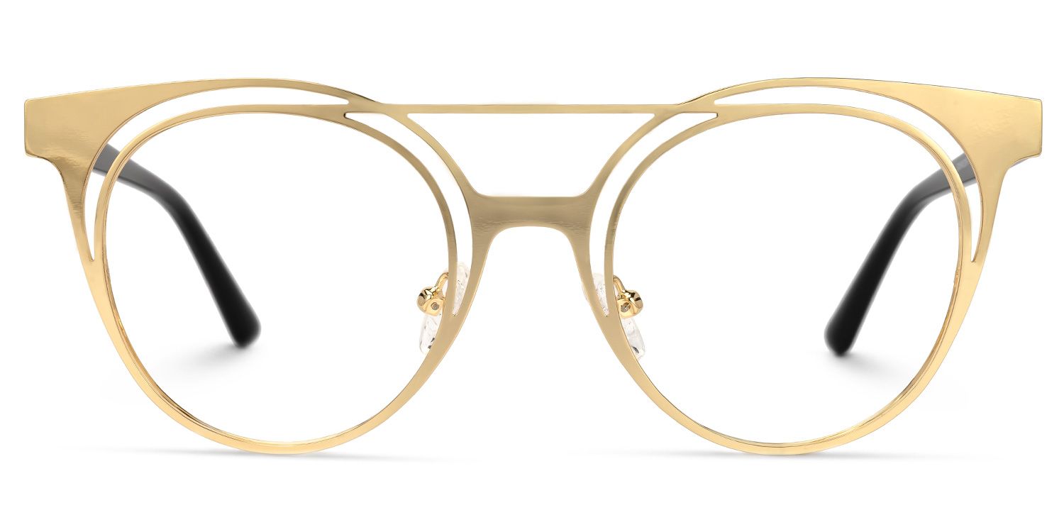 Afrodille - Round Gold Eyeglasses | Vooglam Angle View