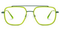 Hakim - Aviator Green Eyeglasses | Vooglam Angle View