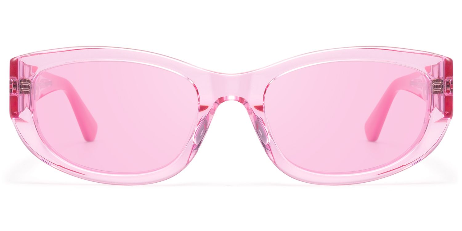 Bubble - Clear Pink Tint Oval Rectangle Shades by Vooglam Product Details 1