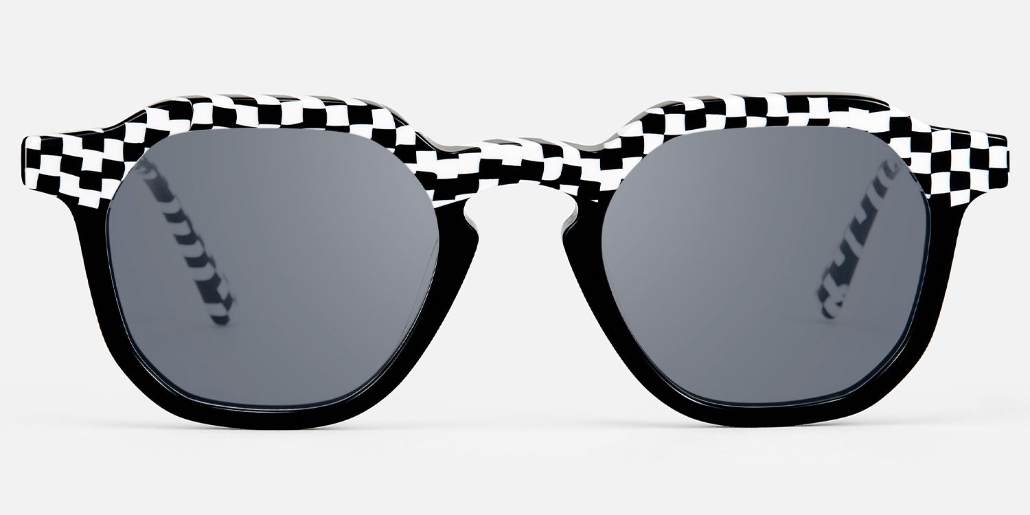 Mahsa - Geometric Pattern Sunglasses | Vooglam Angle View