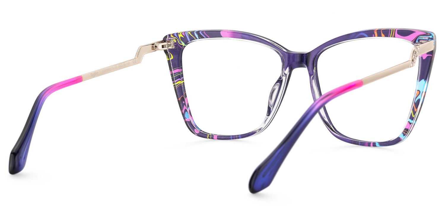 Adebola - Butterfly Purple Eyeglasses | Vooglam Side View