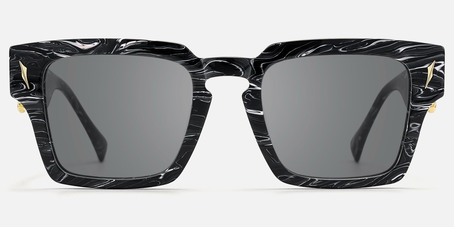 Stiletto - Black Marble Sword Sunglasses | Vooglam Angle View
