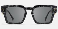 Stiletto - Rectangle Black Sunglasses | Vooglam Angle View