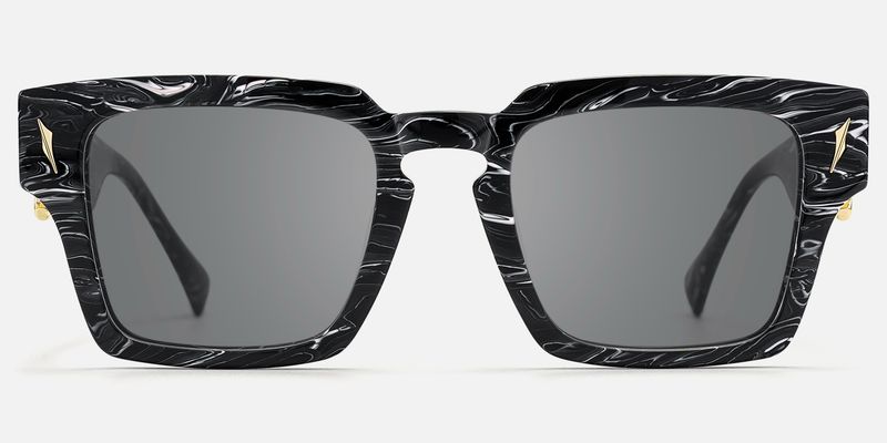Stiletto - Rectangle Black Sunglasses