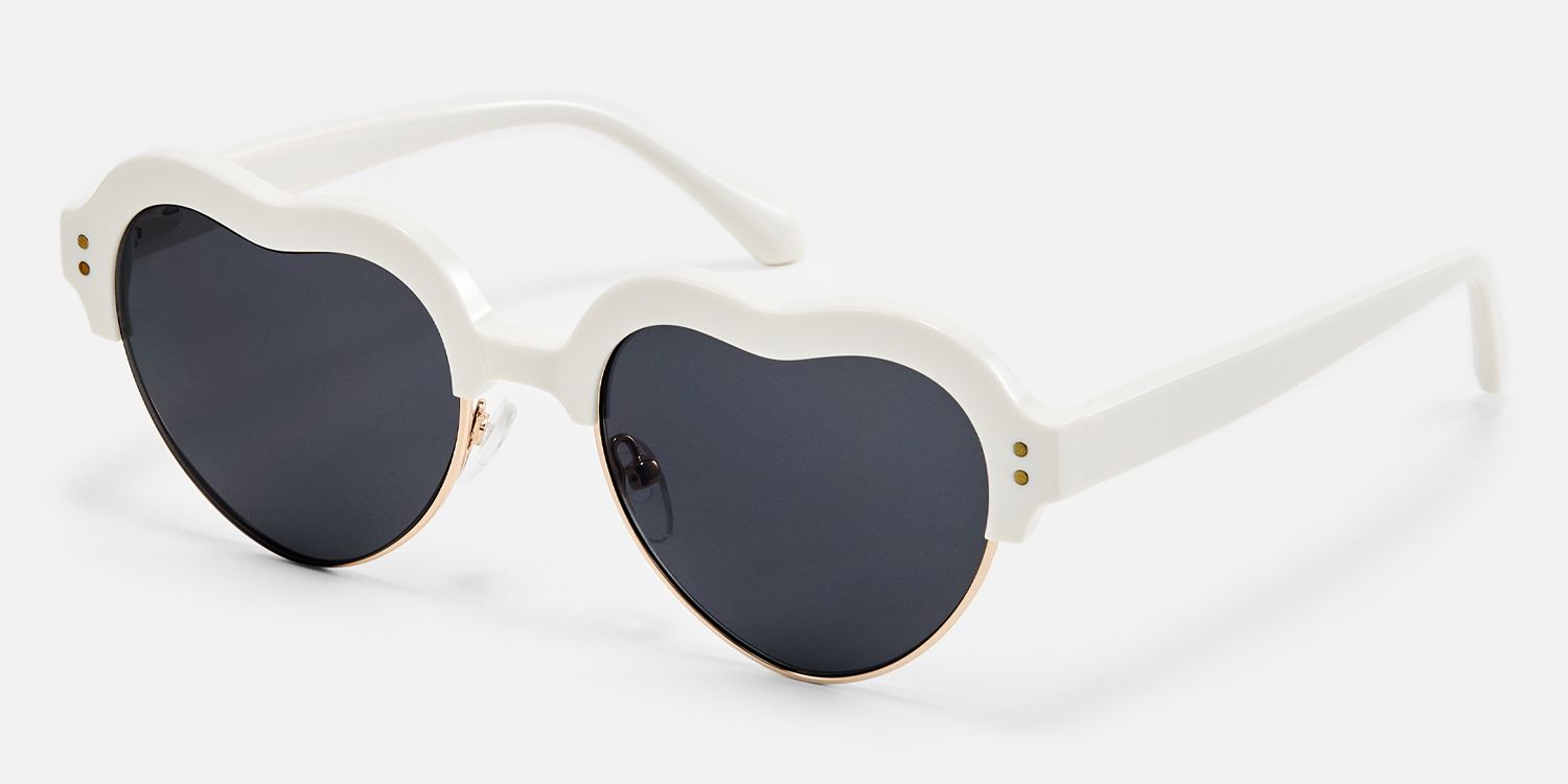 Galido - Geometric White Prescription Sunglasses | Vooglam Front View