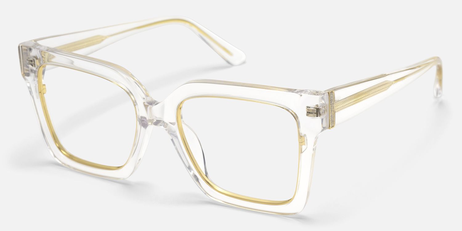 Ibrahim - Square Crystal Eyeglasses | Vooglam Front View