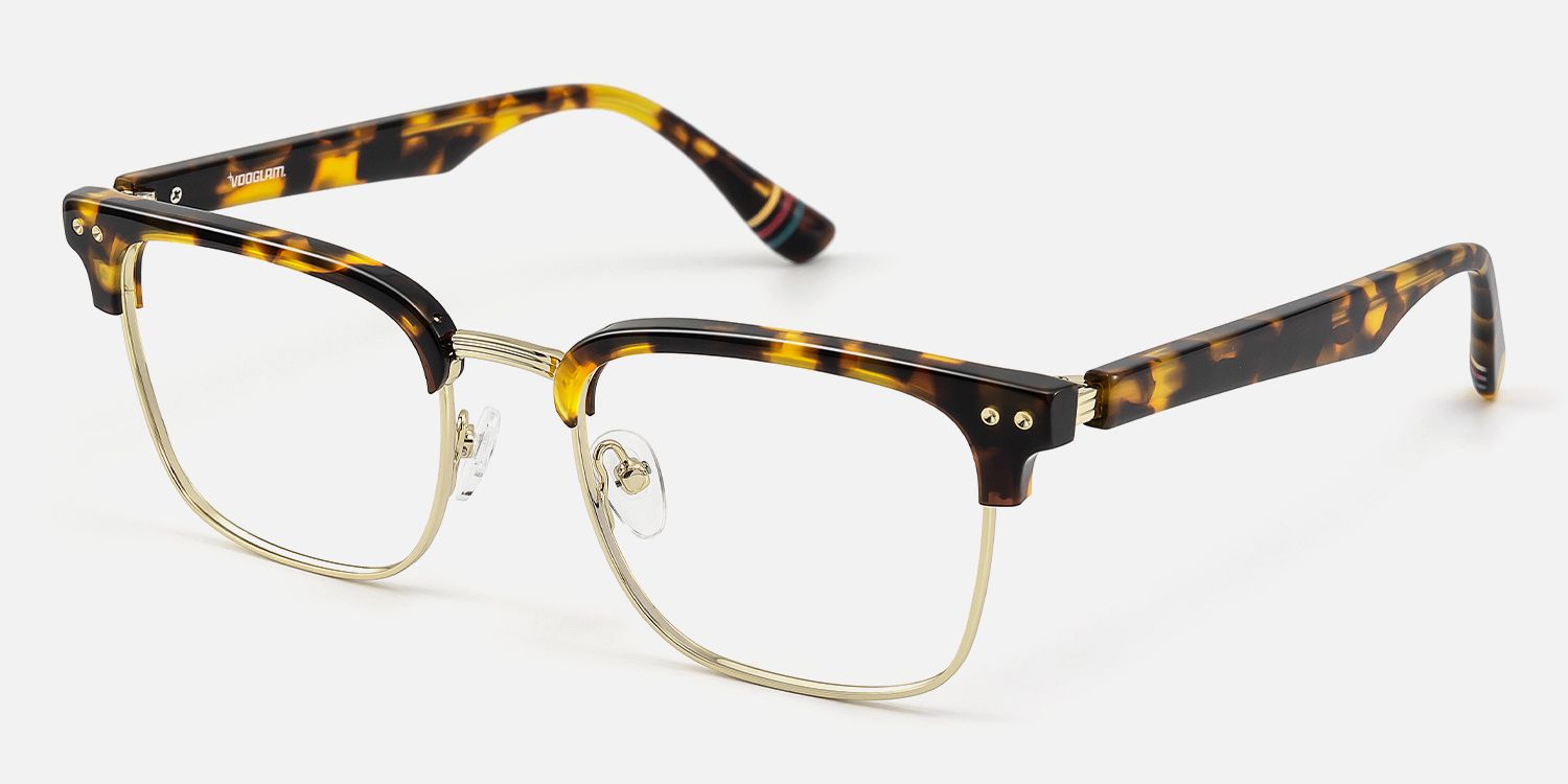 Preppy - Rectangle Tortoise Eyeglasses | Vooglam Front View