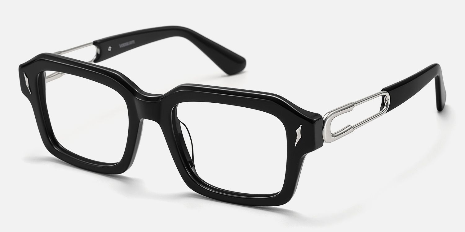 Blindspot - Square Black Eyeglasses | Vooglam Front View