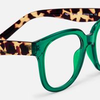 Vernetta - Square Green Eyeglasses | Vooglam Design Details
