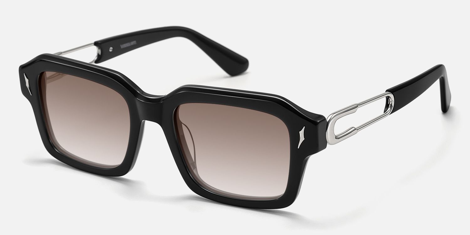 Blindspot - Square Black Sunglasses | Vooglam Front View