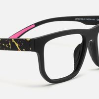Nocturnal - Geometric Black Eyeglasses | Vooglam Design Details