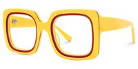 Esadowa - Square Yellow Eyeglasses | Vooglam Front View