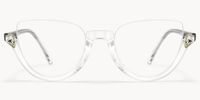 Sylvia Crystal Clear Semi-Rimless Cat Eye Glasses for Women Angle View
