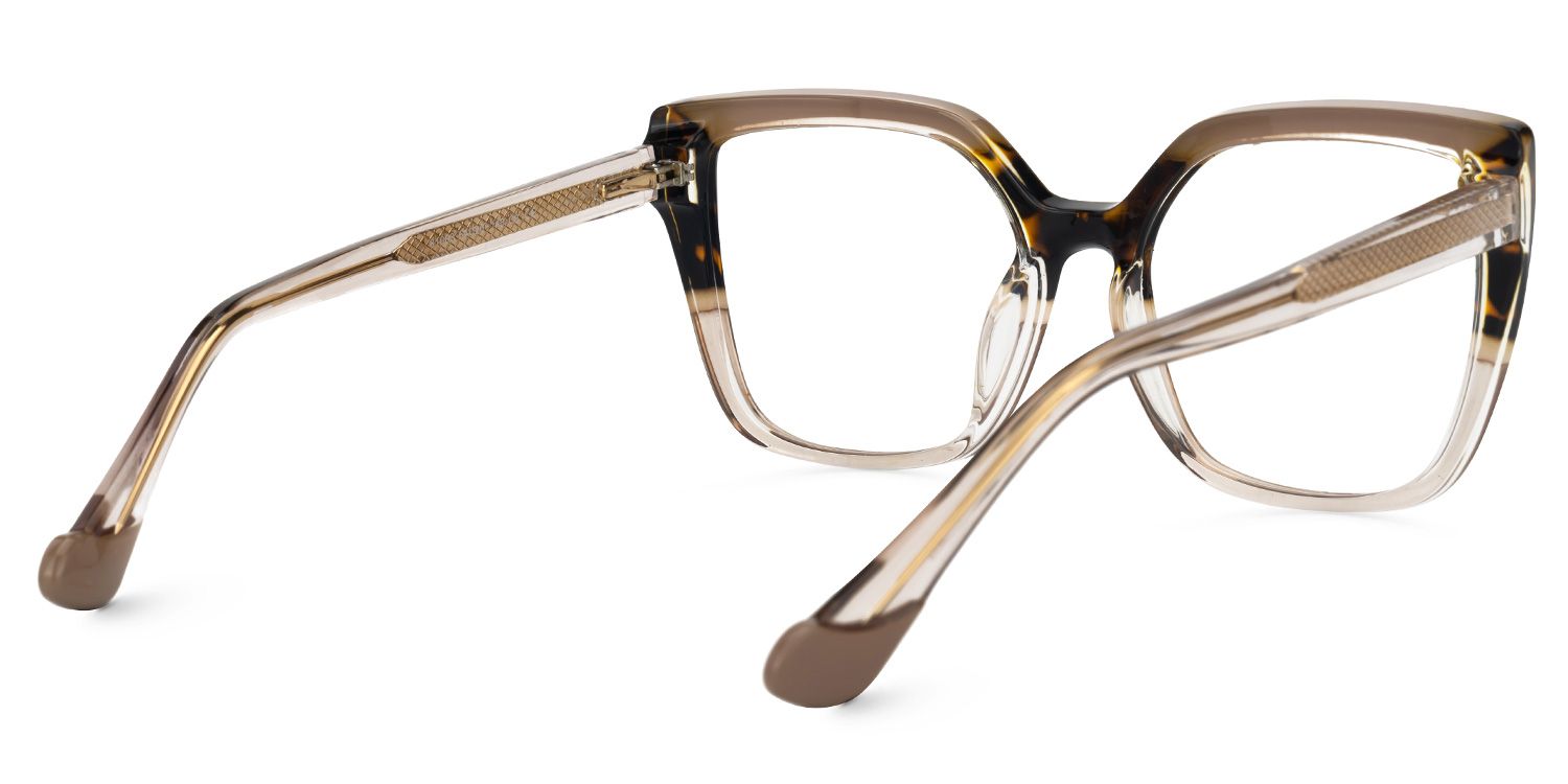 Faizan - Square Brown/Tortoise Eyeglasses | Vooglam Side View