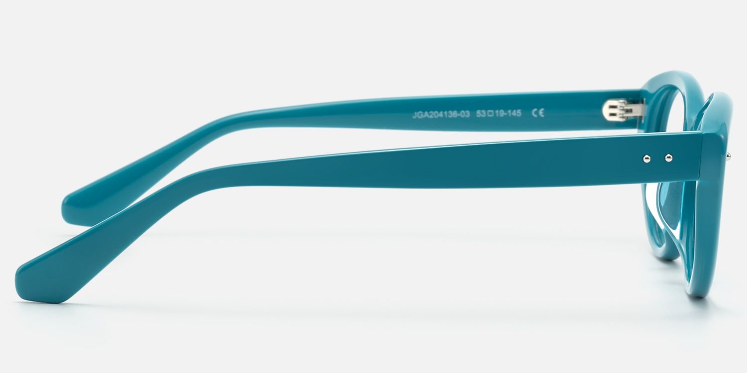 Vael - Vintage Teal Acetate Cat Eye Frame | Vooglam Side View