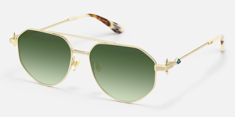 Aegis - Green Gradient Aviator Sunglasses | Vooglam