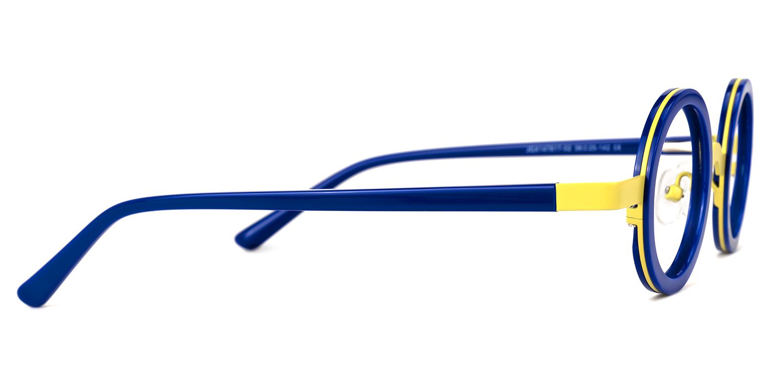 Dervla - Round Blue Eyeglasses by Vooglam - Product View 4