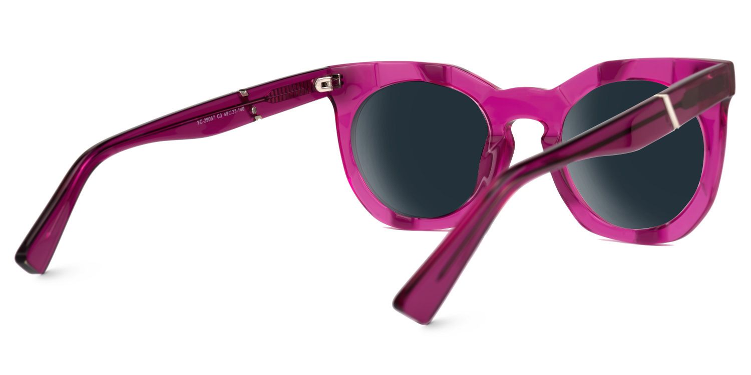 Deiondre - Round Purple Sunglasses | Vooglam Side View