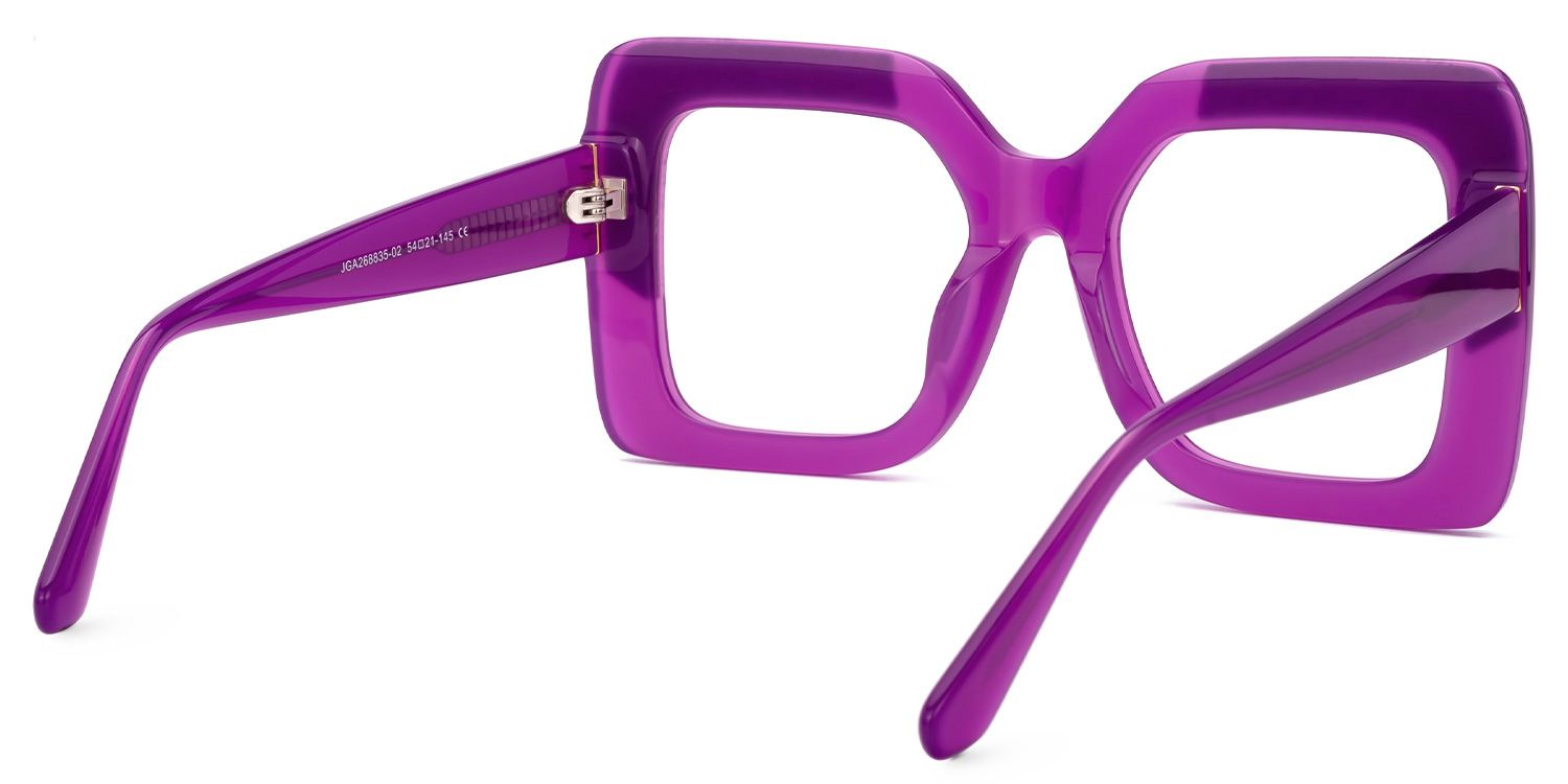 Hakeem - Square Purple Eyeglasses | Vooglam Side View