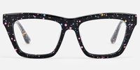 Drip - Rectangle Black Eyeglasses | Vooglam Angle View